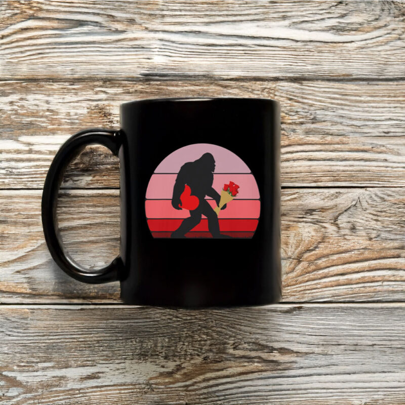 Bigfoot Retro Valentine Mug Coffee