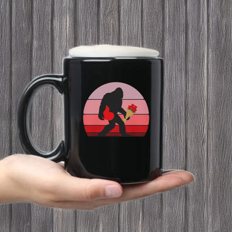 Bigfoot Retro Valentine Mug Coffee