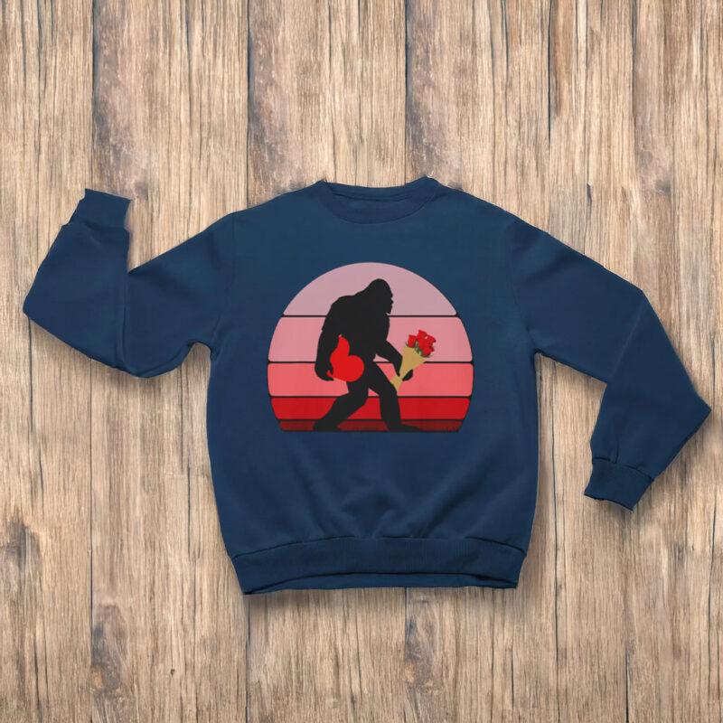 Bigfoot Retro Valentine T-Shirts