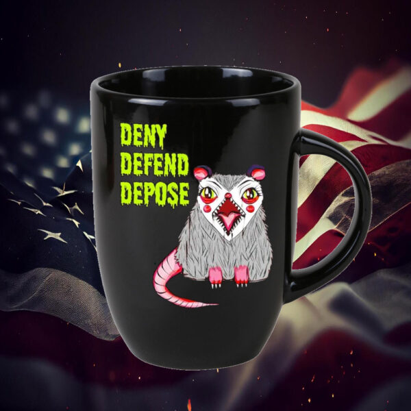 Deny Defend Depose Angry Possum Mug