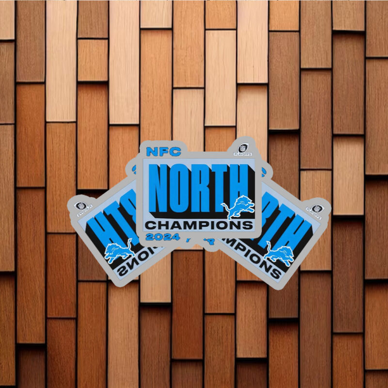 Detroit Lions Fanatics 2024 NFC North Division Champions Conquer Stickers