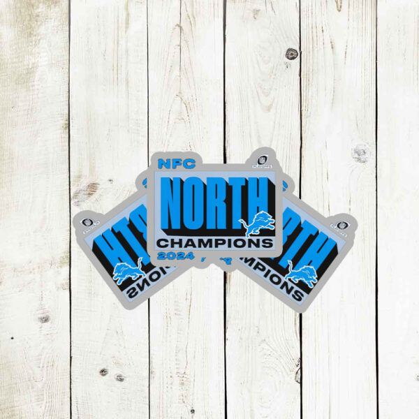 Detroit Lions Fanatics 2024 NFC North Division Champions Conquer Stickers