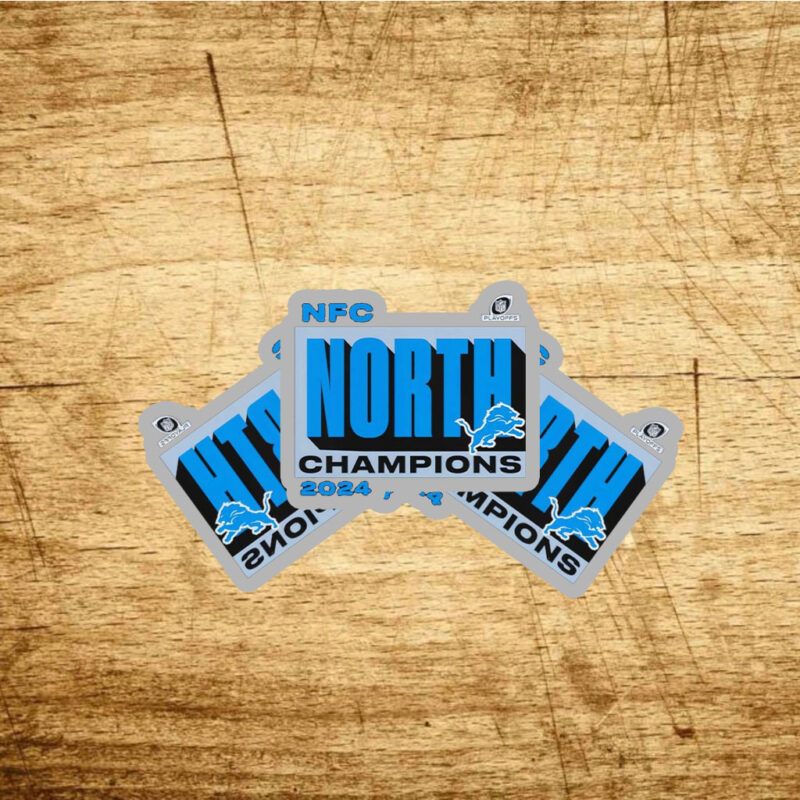 Detroit Lions Fanatics 2024 NFC North Division Champions Conquer Stickers