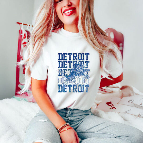 Detroit Lions Faux Glitter Football glitter T-shirts