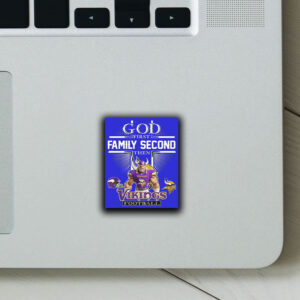 God First Family Second Then Vikings Football Sticker ,Car Magnet