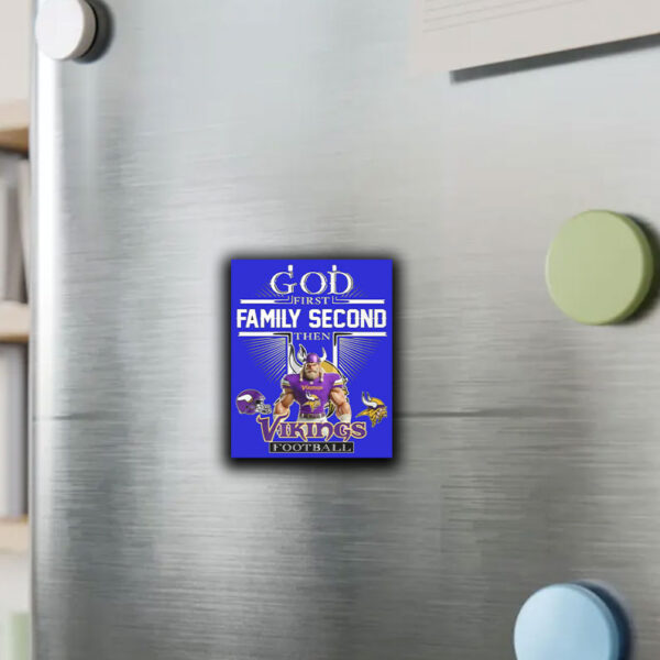 God First Family Second Then Vikings Football Sticker ,Car Magnet