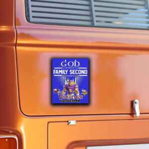 God First Family Second Then Vikings Football Sticker ,Car Magnet