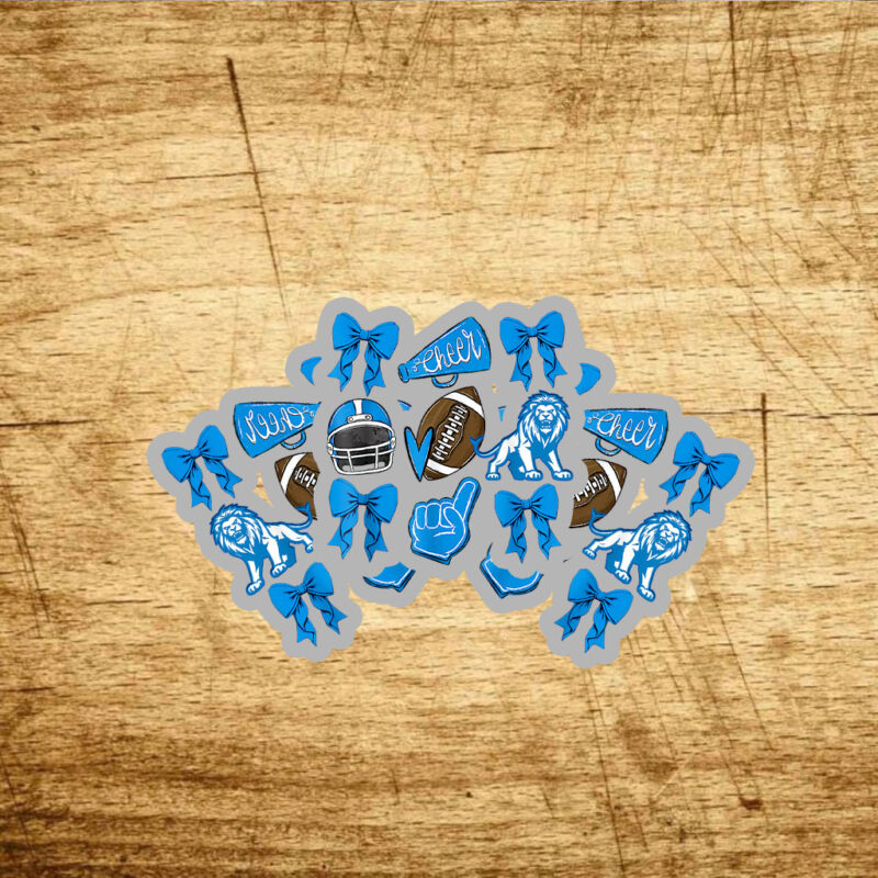 Lions Football Game Day Coquette Lions Bow Stickers