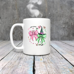 Pink Goes Good With Green Funny Halloween Witch Women Girls Mug Coffee