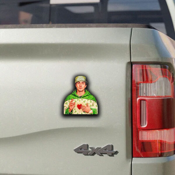 Saint Luigi Wearing Deny Defend Depose Cap Sticker ,Car Magnet