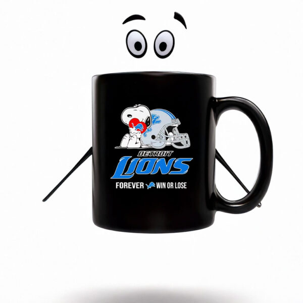 Snoopy hug Detroit Lions forever win or lose Mug Coffee