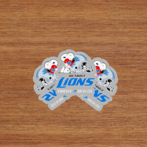 Snoopy hug Detroit Lions forever win or lose Stickers