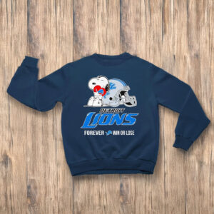 Snoopy hug Detroit Lions forever win or lose T-shirts