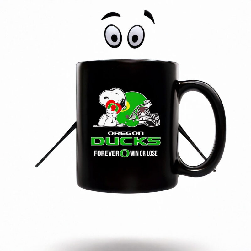 Snoopy hug Oregon Ducks forever win or lose Mug Coffee