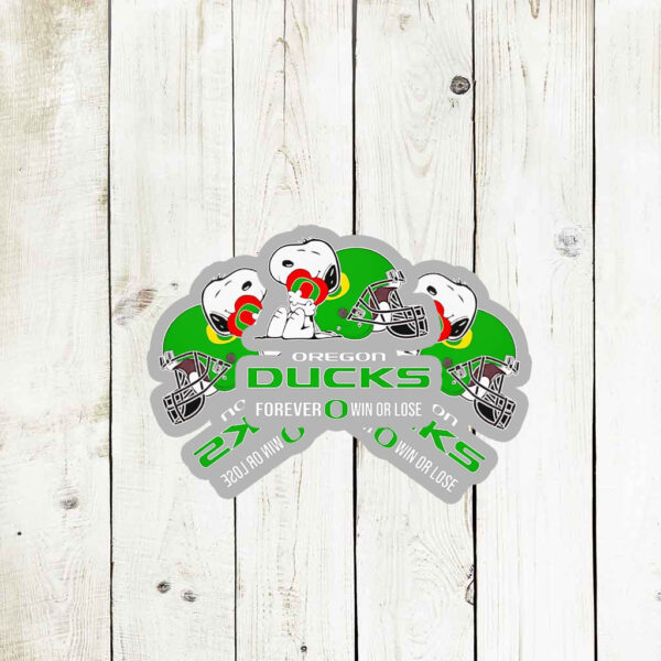 Snoopy hug Oregon Ducks forever win or lose Stickers