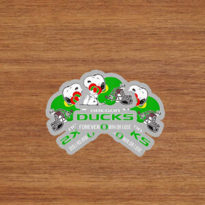 Snoopy hug Oregon Ducks forever win or lose Stickers