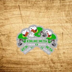 Snoopy hug Oregon Ducks forever win or lose Stickers