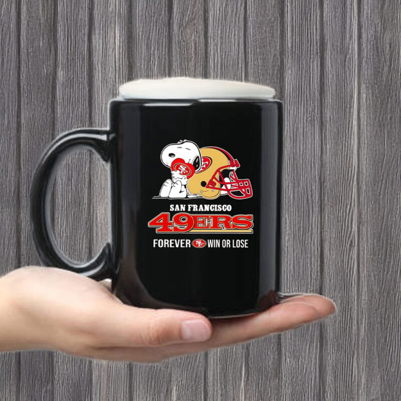 Snoopy hug San Francisco 49ers forever win or lose Mug Coffee