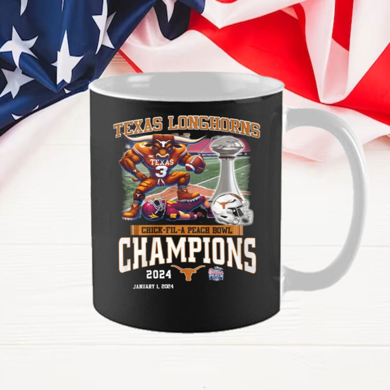 Texas Chick-Fil-A Peach Bowl Champions 2024 January 1 2025 Mug