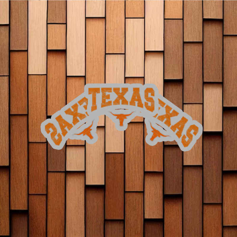 Texas Shirt Women Men Kids State Of Texas Orange Text Stickers