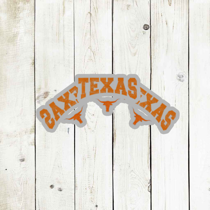 Texas Shirt Women Men Kids State Of Texas Orange Text Stickers