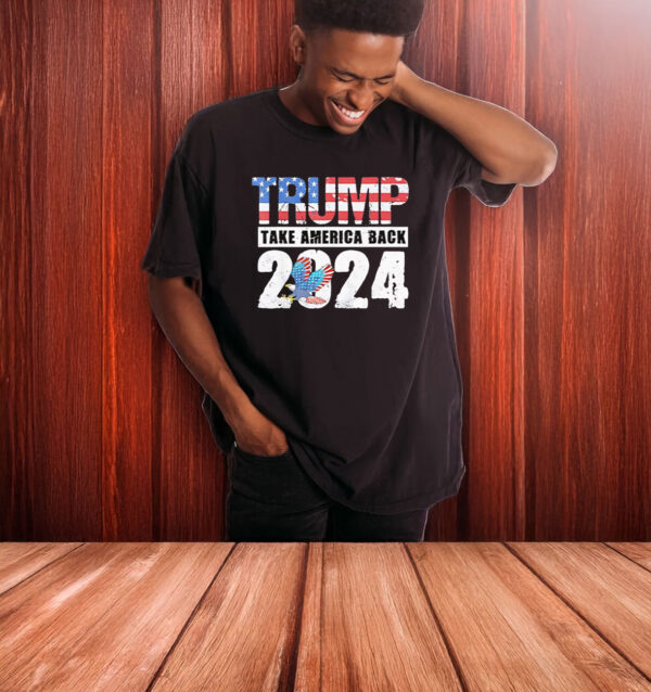 Trump 2024 take America back flag T-shirt