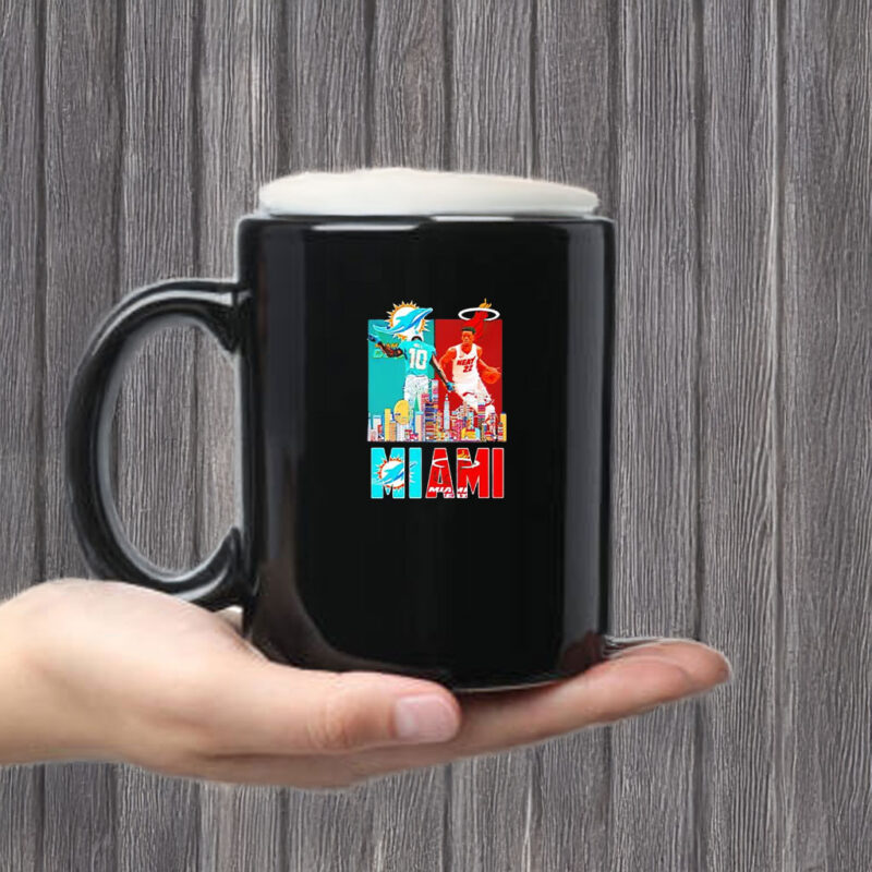 Tyreek Hill And Jimmy Butler Miami Sports Teams Skyline City Signature Mug Coffee