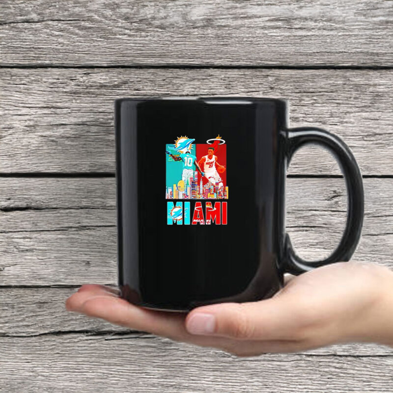 Tyreek Hill And Jimmy Butler Miami Sports Teams Skyline City Signature Mug Coffee