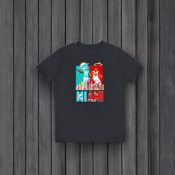 Tyreek Hill And Jimmy Butler Miami Sports Teams Skyline City Signature T-shirts