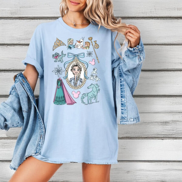 Elsa Shirt, Frozen Shirts, Princess Elsa Bow Shirts